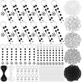Janinka 722 Pcs Soccer DIY Keychain Making Kit DIY Resin Soccer Football Bead Keychain Craft Adjustable Sport Letter Bead Charm Sport Theme Party Favor Gift Backpack Accessory Holiday Decoration