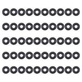 MECCANIXITY FKM O-Ring 0.26" OD 0.1" ID 5/64" Width Fluorine Rubber Sealing Gasket Washer 75A Seal O Rings for Engines Industrial Plumbing, Black, Pack of 50