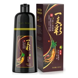 Kaisasa Champú Para Tinte De Cabello marrón oscuro 3 En 1