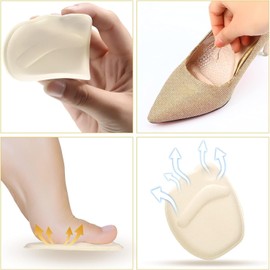22 PCS Almohadillas de Talón, Rellenador de Zapatos y Metatarsianas Adheribles Antideslizante y Reutilizables para Zapatos de Mujer y Hombre, Plantillas de Bola para Pies Aliviar el Dolor de Pies