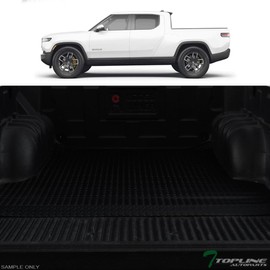 TLAPS 7422438399328 Compatible with 2022-2024 Rivian R1T 4.5 Feet (54.1") Bed Black Rubber Diamond Plate Truck Bed Mat