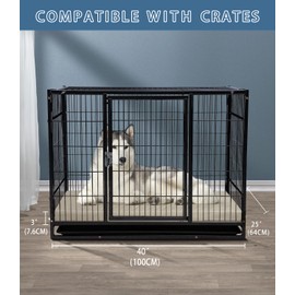 GUANGDEEN Leather XL Dog Bed, Waterproof Hair Resistant Dog Beds with Washable Covers, Easy Clean Orthopedic Egg Crate Foam Pet Bed