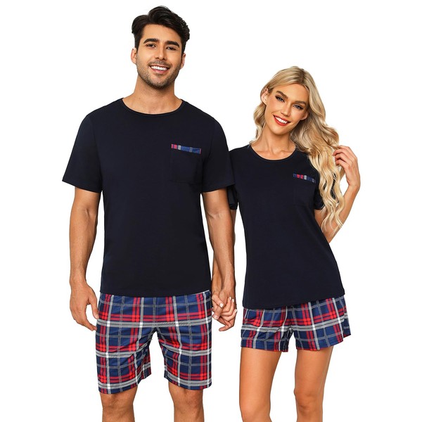 SPKPKEY Womens Pjs Sets Cotton 2 Piece Outfits Couples Pajamas