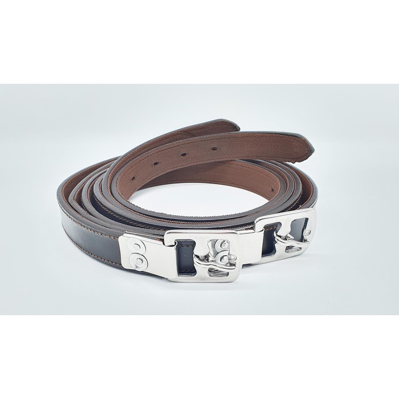 Aces Equine Non Stretch Stirrup Leathers Stitched with Nylon Brown