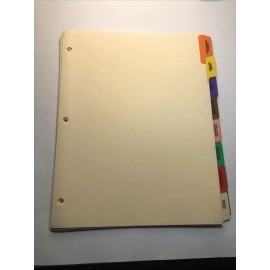 Unbranded Medical Record Chart Divider Tabs - 17 Colored Tab Dividers Pack Of 17 Dividers