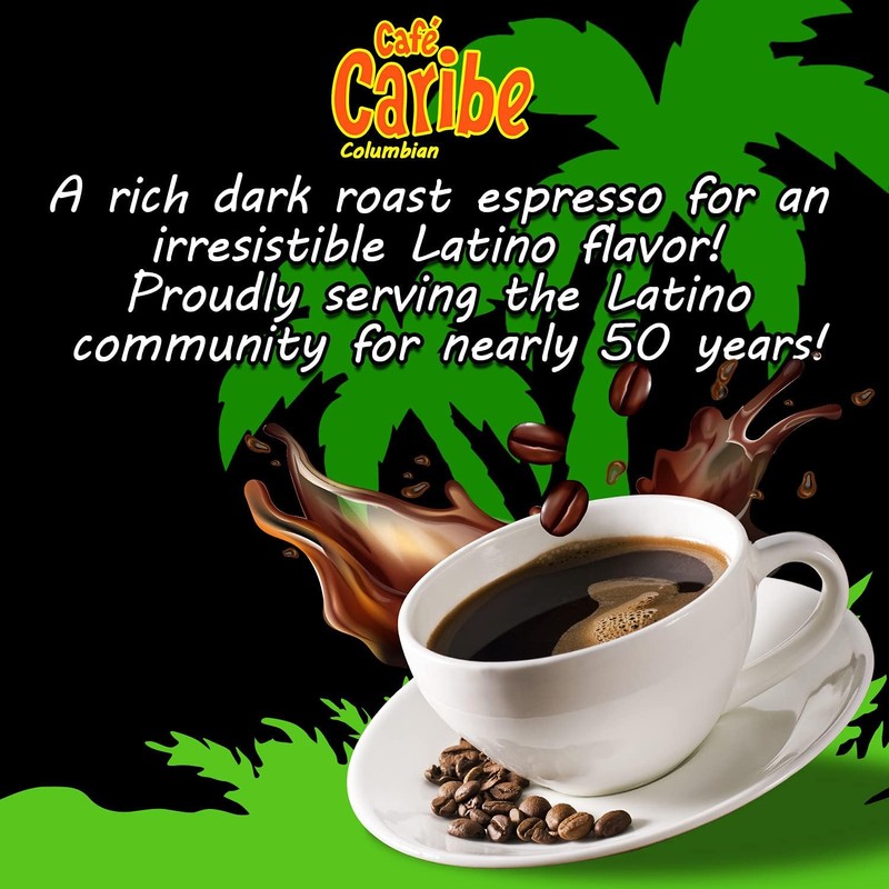 Cafe Caribe 100% Colombian Coffee Pods, Dark Roast Single-Serve Coffee