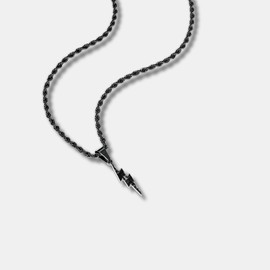 CRBNCNCPT® Chain with Carbon Lightning Pendant | Black Stainless Steel Chain | Rope Chain | Elegant Men's Necklace | Carbon Lightning | Men's Jewellery, Carbon fibre, Carbon, fibre
