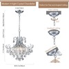 peskoe 18" Modern Crystal Chandelier, 4-Light Pendant Ceiling Lamp for