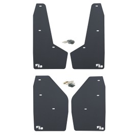RokBlokz Mud Flaps for 2017-2020 Ford Raptor - Set of 4 - Multiple Colors Available - Mud Guards are Custom Cut and Fit - Includes All Mounting Hardware (Black with White Logo)