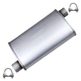 Exhaust Muffler Compatible for 2010-2017 GMC Terrain 2.4L | Stainless Steel | Northeastern Exhaust | Free Clamps Included | Automotive Replacement Part