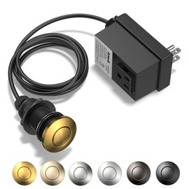 ANWOLL Garbage Disposal Air Switch Kit-Professional，Cordless Sink Top Waste Disposer On/Off， Garbage Disposal Button, Brass Made Cover, UL Listed