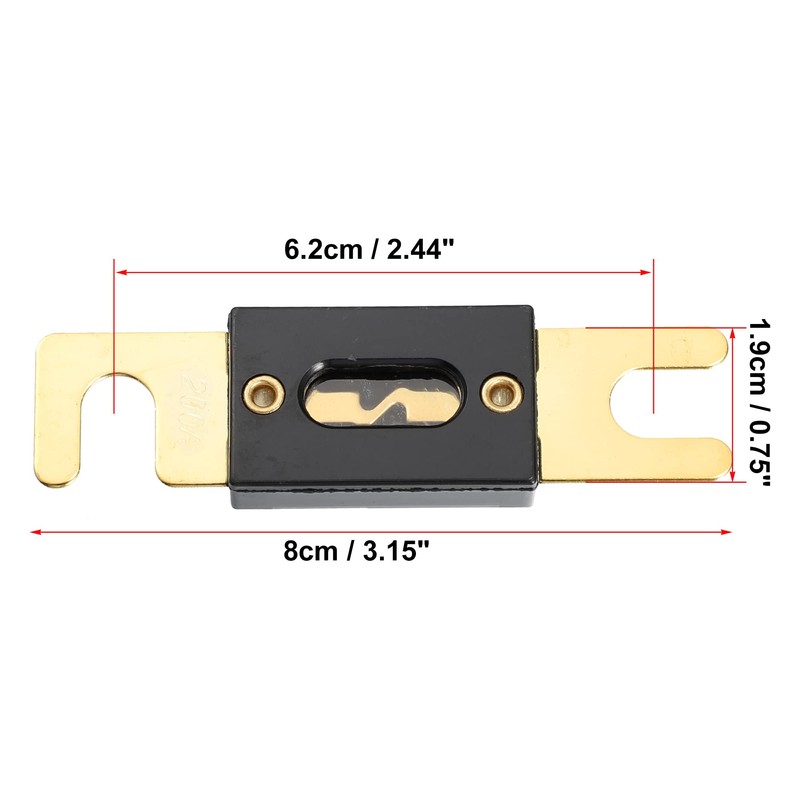 X AUTOHAUX 6pcs 200A Gold Plated ANL Fuse Universal Fit