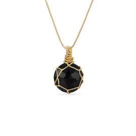 Ayana Crystals Black Spinel Faceted Pendant Necklace – Grounding & Energy Shield – Natural Mini Rose Cut – Handmade & Ethically Sourced