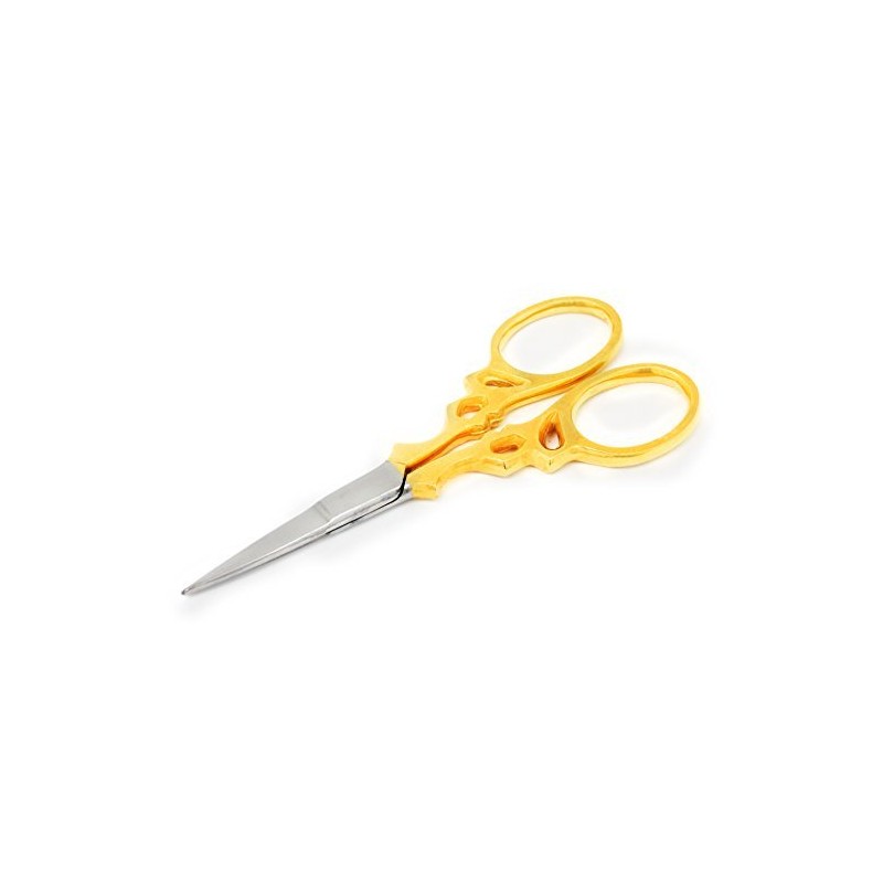 Stainless steel nail and cuticle scissors with golden handle