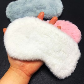 Deep sleep eye mask, fur eye mask, sleeping eye mask, pajama party pajamas white 3ea