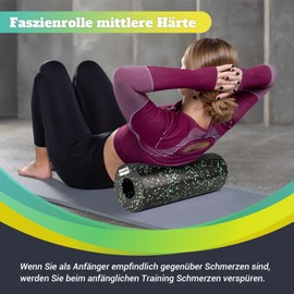 GYMERK Fascia Roller, Medium Hardness, Foam Roller (33 x 14 cm), Self-Massage Facial Roller for Stretching & Fitness of the Back, Spine, Legs, Effective Massage Roller for Functional Training