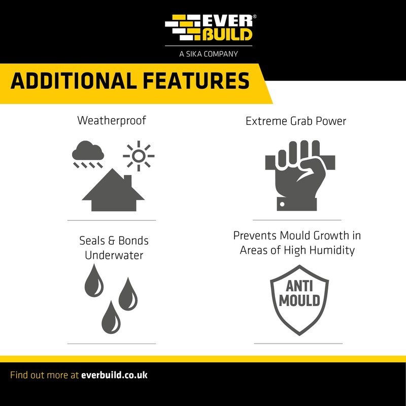 Everbuild Stixall – Extreme Power Sealant and Adhesive – Waterproof