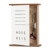 WPAJIRZO Decorative Key Cabinet with 6 Hooks, Key Box White