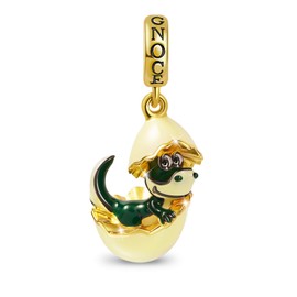 GNOCE Newborn Dinosaur Charms Pendant Sterling Silver Gold-Plated Dangle Animals Charm Fit Bracelet/Necklace Jewellery for Women Girls Daughter, Silver