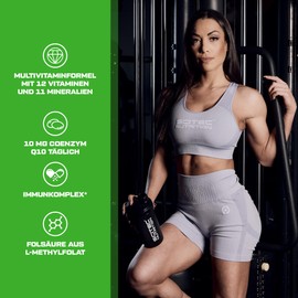 Scitec Nutrition Euro Vita-Mins, Highly Effective Multivitamin & Mineral Formula with Vitamin C, B2, Zinc, Selenium & CoQ10, Strengthens Immunity, Energy & Vitality, 120 Tablets