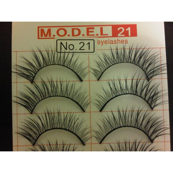 Model 21 False Eyelashes No. 21A, 10 Pairs