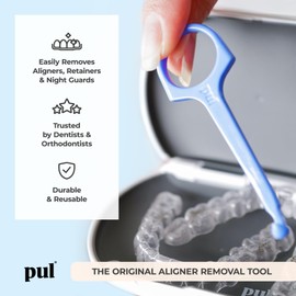 PUL Pack of 4 Reusable Clear Aligner Removal Tool — Compatible with Invisalign, Removable Braces, Retainers & Trays – Easy-to-Use Device Remover, Dental & Oral Hygiene Care Product – Purple