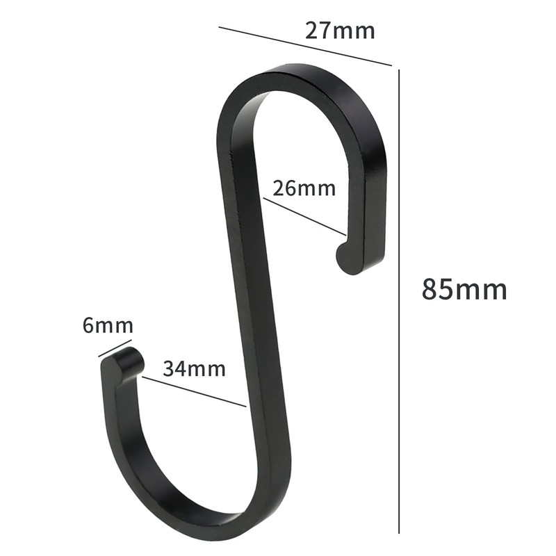 LWMLWM S Hooks [Pack of 10], Aluminium S-Hooks, Diameter Up