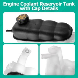 22870828 Engine Coolant Reservoir Tank with Cap Compatible with Silverado 1500 Sierra 1500 Suburban Tahoe Yukon Escalade 2007-2013 Coolant Overflow Tank Replace 603-054