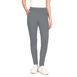 Bamans Womens Dress Pants Skinny Leg High Waisted Work Business Office Tummy Control Grey Trousers 29" Inseam Stretchy Formal Casual Slacks