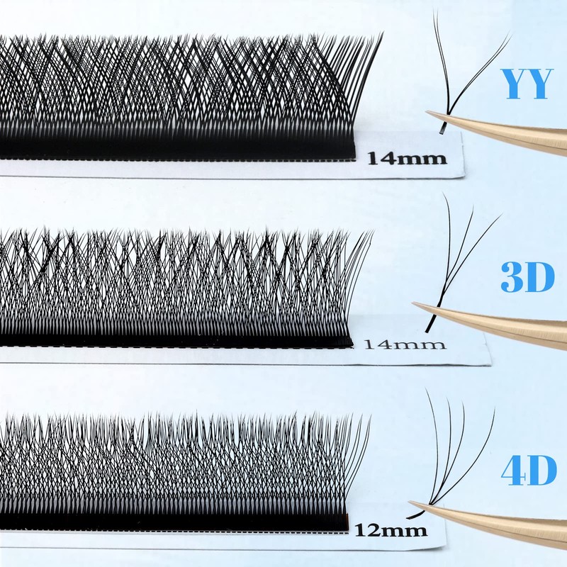 GEMERRY YY-Shaped Volume Eyelashes, Pre-Fanned 2D, 4D Eyelashes, Y Lashes,
