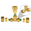 Pack of 2 Screw Fitting T-Piece, Brass Compression Fitting for