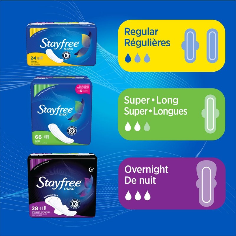 Stayfree Maxi Super Long Pads For Women, Wingless, Reliable Protection