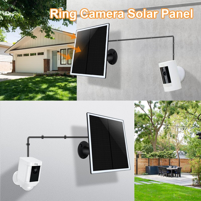 Ri ng Camera Solar Panel, Compatible with Ring Stick Up