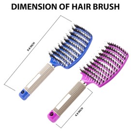 Detangling Brush 2 Pack, Hairbrush with Ultra Soft Bristles for Effortless Tangle Removal for Women, Girls, Detangler Fast Drying Styling Massage Hair brush for Wet or Dry Hair