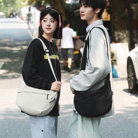 Sanxiner Crescent Bag for Women Men Nylon Crossbody Bags Multi-Pocket Sling Bag Roomy Hobo Bags Moon Bag Slouchy Dumpling Bag, 2-a Green