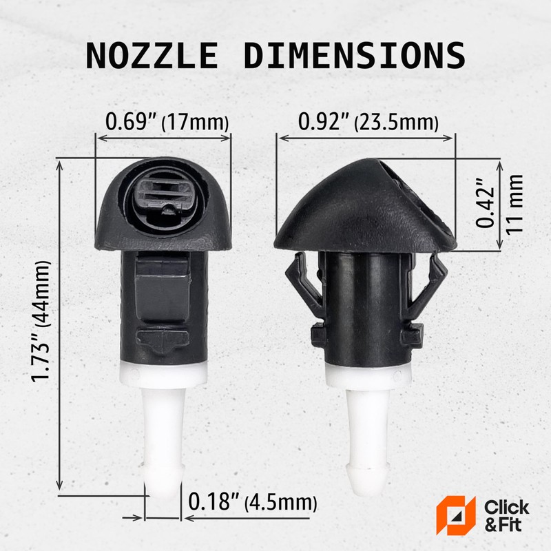Click&Fit Windscreen Washer Nozzles Compatible with Subaru Forester from 2009
