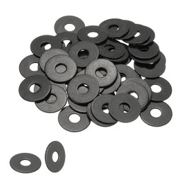 PATIKIL M6 Flat Washers 1/4"ID x 11/16"OD, 50 Pcs 304 Stainless Steel Metal Metric Washers Black Electroplated Flat Gasket Spacer for Screws and Bolts, Black