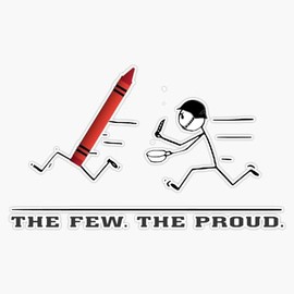 Red Crayons are The Best! Window Bumper Sticker Decal 5"