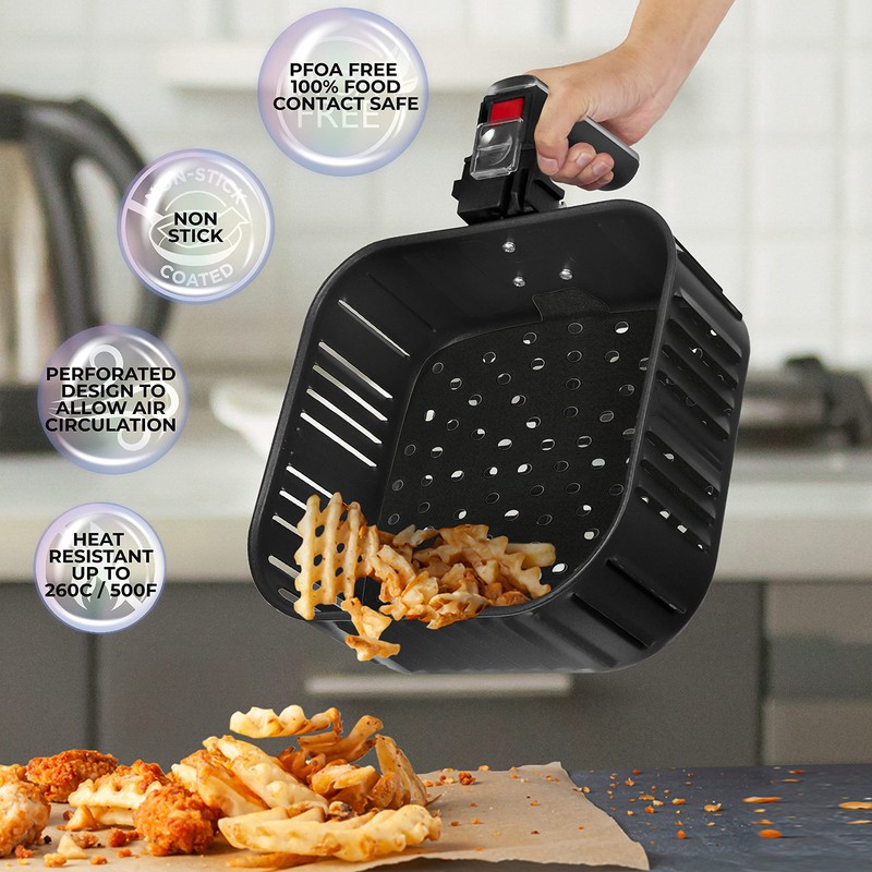 MATI 2PCS Reusable Air Fryer Liners, Non Stick Surface, Large