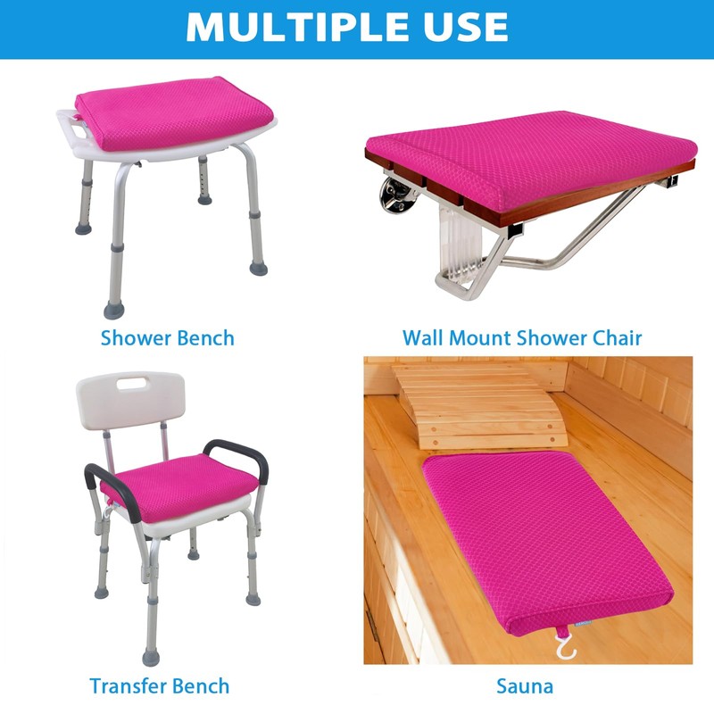 AEROiVi Shower Seat Cushion for Shower Chairs, Transfer Benches in