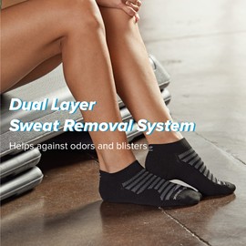 R-Gear Drymax Low Cut Running Socks For Men and Women, Light Cushion | Breathable, Moisture Control & Anti Blister | XXL, Black, 3 Pack