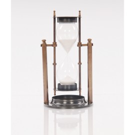 Homeroots 4.5" X 4.5" X 8.5" Brass Revolving Sandtimer