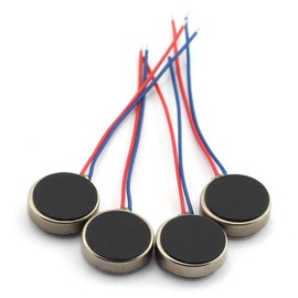 DZS Elec 4pcs Mini Vibration Motor with 35mm Length Lead Wire DC 3V 85mA 12000rpm Flat Button-Type Motor for Mobile Phone Tablet Bluetooth Mini Fan Electronics Appliances 10x2.7mm