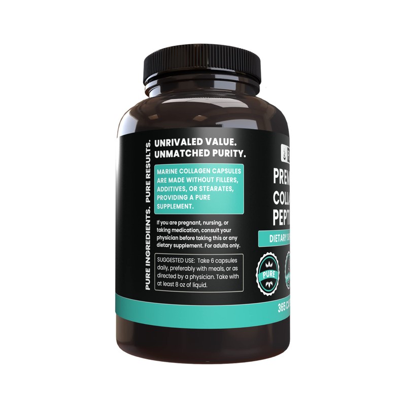PURE ORIGINAL INGREDIENTS Marine Collagen (365 Capsules) No Magnesium Or
