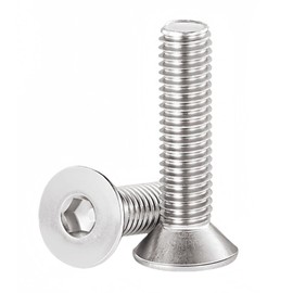 304 Stainless Steel Hex Socket Countersunk Bolts M6*50, 15 Pieces, Countersunk Cap DIN7991