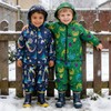 LZH Bambini Impermeabile Ragazzi Giacca con Cappuccio Dinosauro Cappotto +