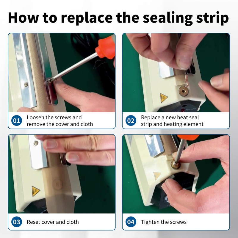 Impulse Heat Sealer, Heavy Duty Sealing Machine with Extra 2