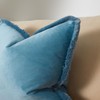JUSPURBET Aqua Decorative Velvet Fringe Throw Pillow Covers 26x26 Set