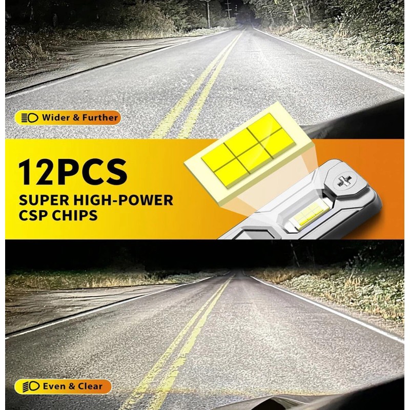 ANYTOP Super Bright Combo LED Headlight H7+H11+H11 High+Low Beam+Fog Light