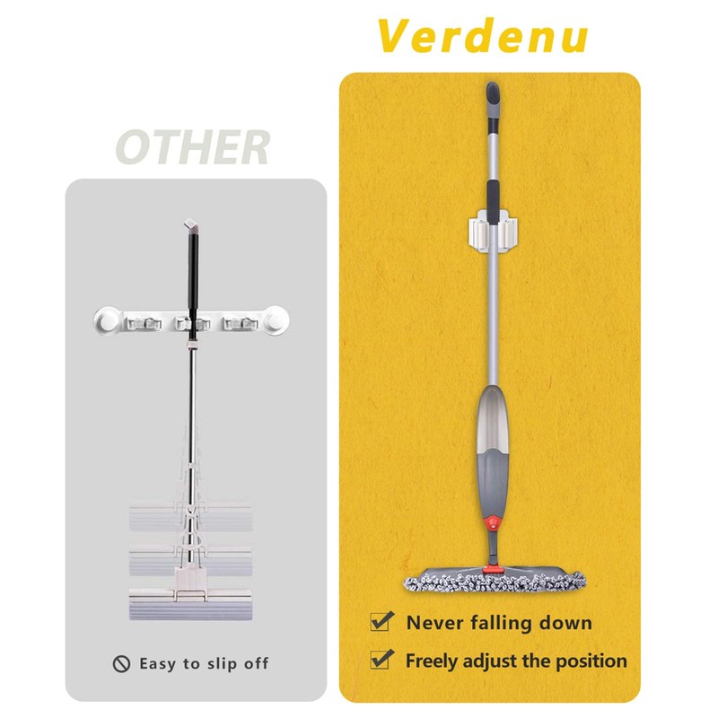 Verdenu 10 Pack Broom Holder Wall Mount, Mop and Broom